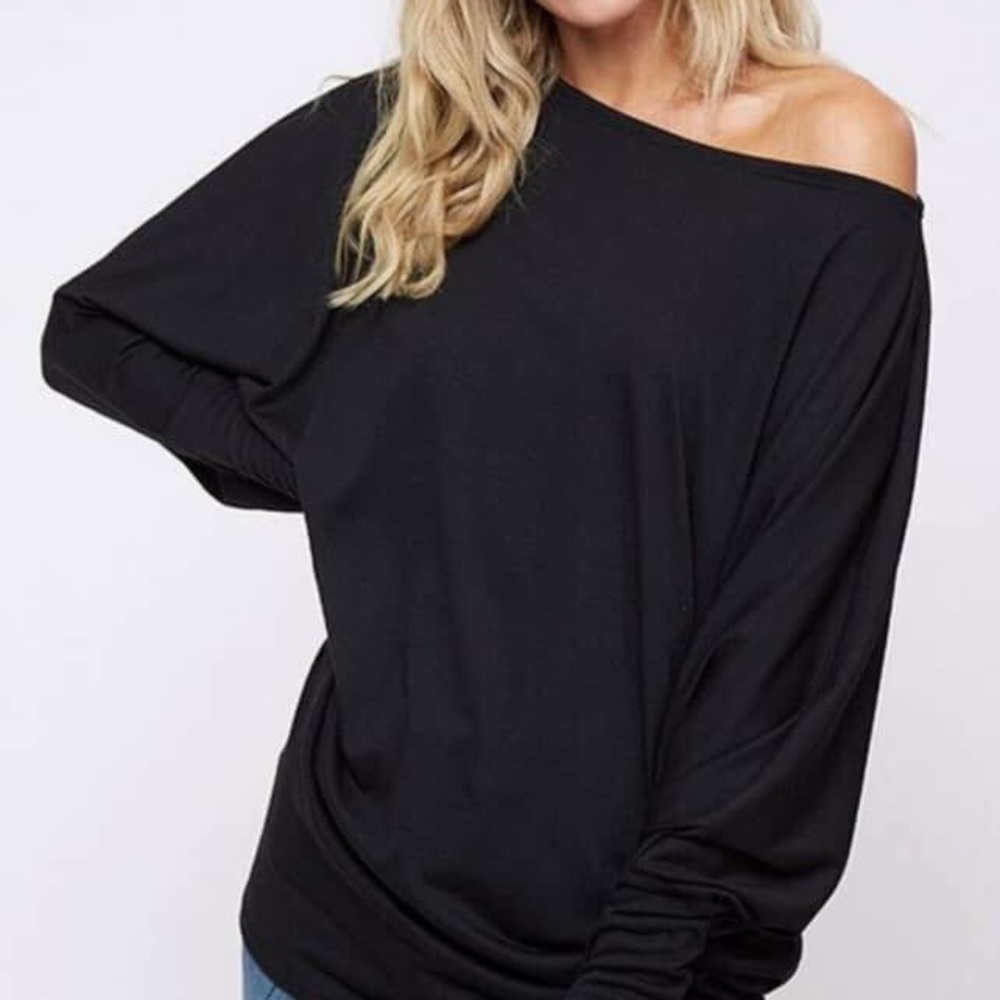 Black Dolman Sleeve Top